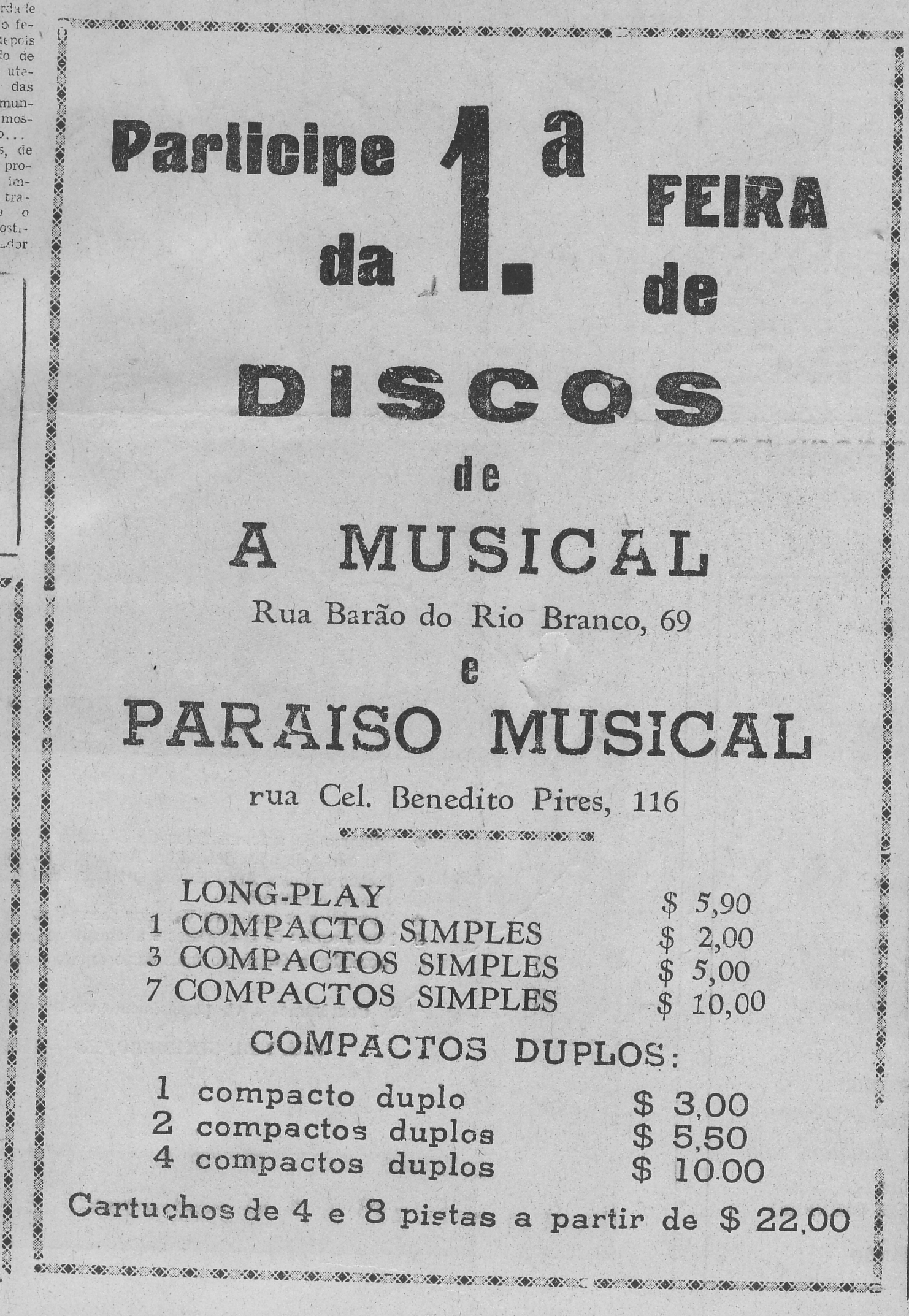 Propaganda Musical - Diário de Sorocaba - 12/07/1970